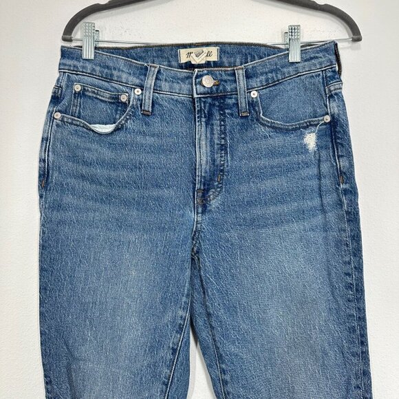 Madewell Size 27 The Mid-Rise Perfect Vintage Jean Medium Wash Distressed Casual - Picture 9 of 9